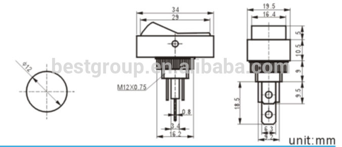 Asw-11d Automotive Switch High Quality Switch Safe Switch (FBELE)