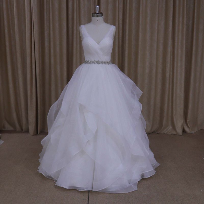 M804 Pretty Pleated Ball Gown Wedding Dress