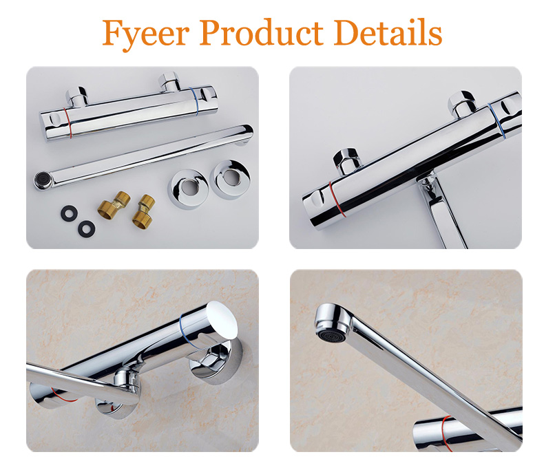 Fyeer High Quality Brass Long Spout Mixer Tap Bathroom Bath Faucet