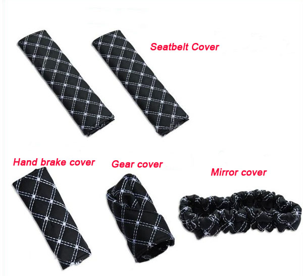 Full Set Seatbelt Cover, Hand Brake Cover, Gear Cover, Mirror Cover