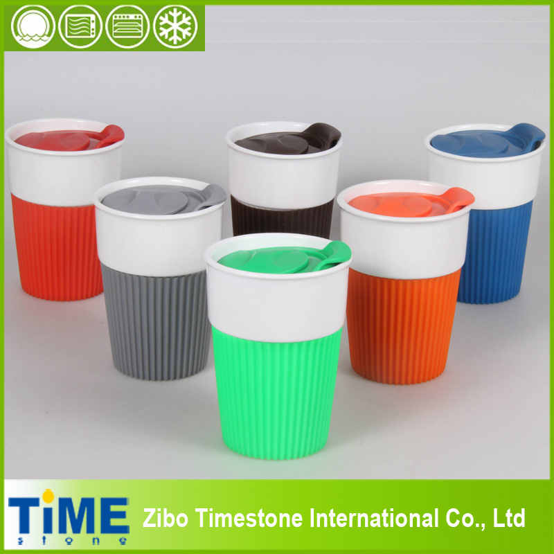 Porcelain Reusable Take Away Coffee Cup with Sleeves (15032802)