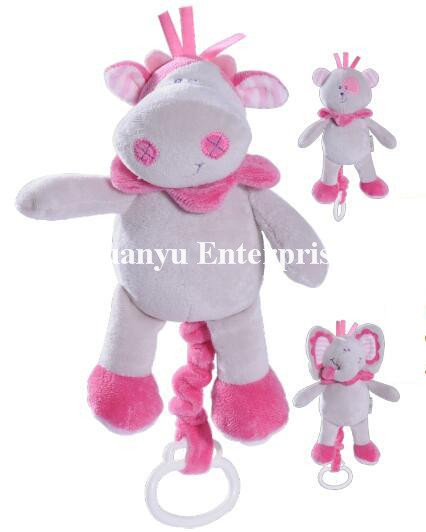 Factory Supply of Baby Stuffed Plush Musical Movement Hang Toy