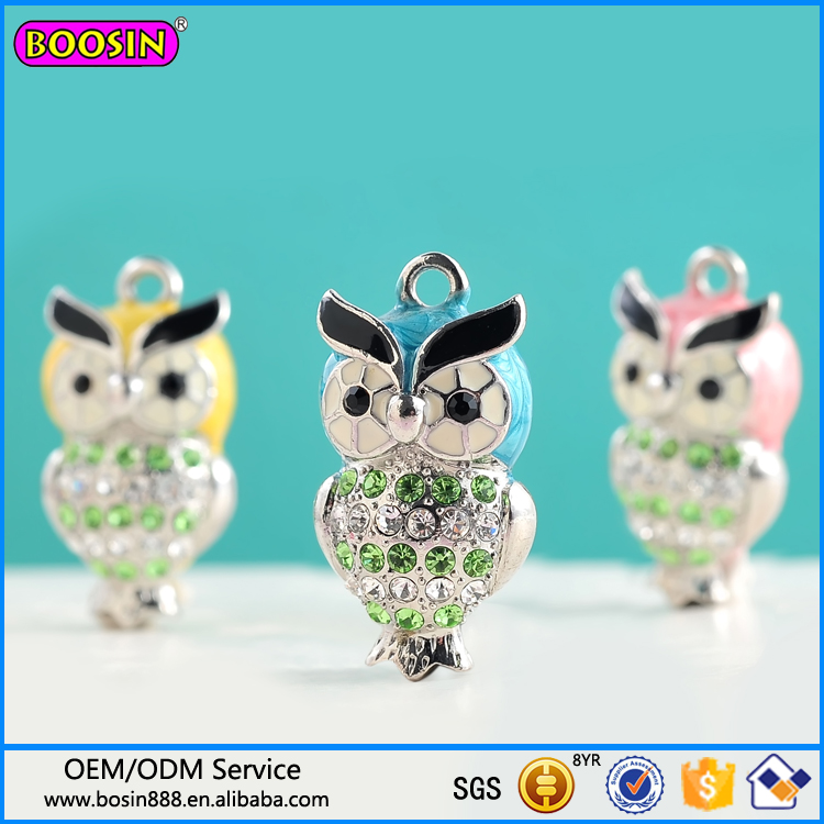 Hot Sale Crystal Jewelry Charm Night Owl Charm for Necklace# 18511