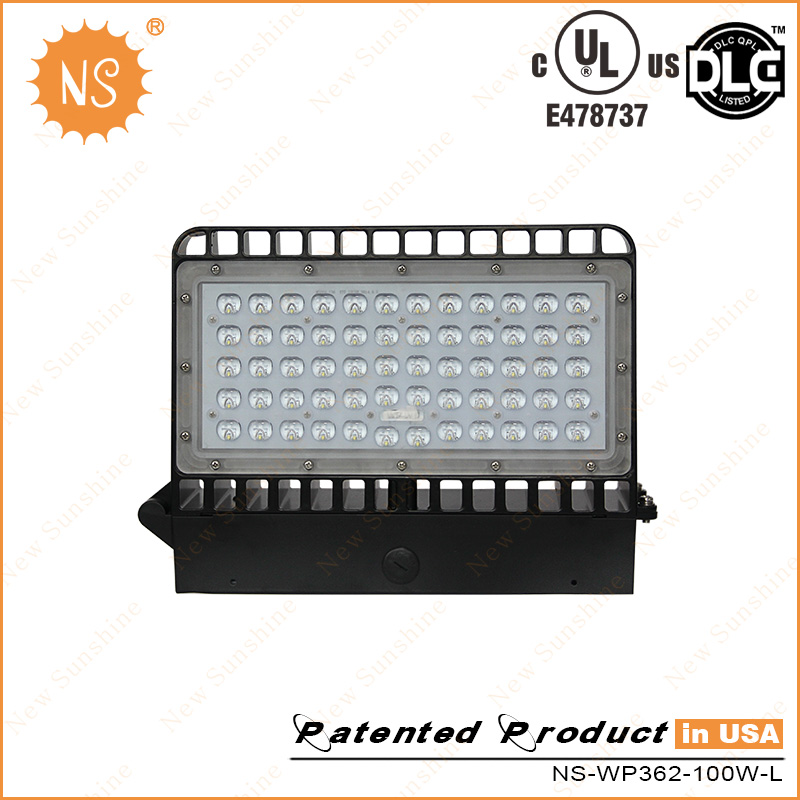 100lm/W IP65 100W LED Wall Pack with UL cUL Dlc