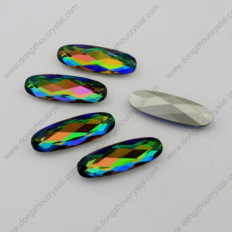 Oval Crystal Fancy Stonespinted Back Jewelry Stones Beads