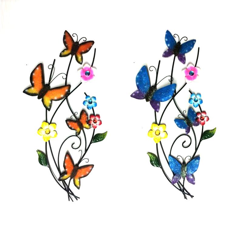 Gorgeous Metal Wall Decoration Dancing on Branch Butterflies for Garden