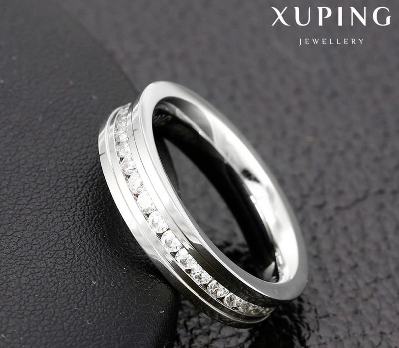 13945 Fashion Cool Cubic Zirconia Stainless Steel Jewelry Finger Ring