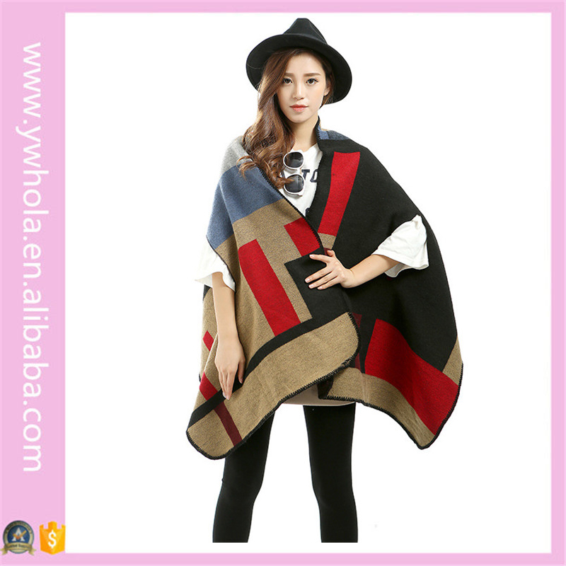 2016 Pashmina Splice Loose Cloak Design Winter Woman scarf Shawl