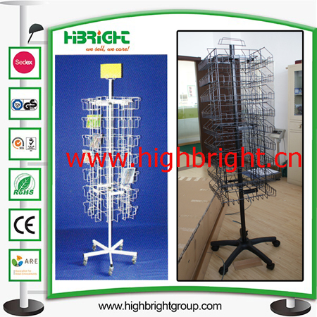 Metal Hat Display Stand with Cosmetic Mirror