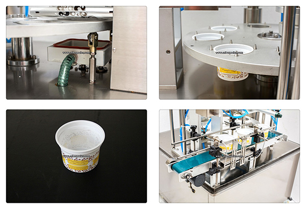 Rotary Type Automatic Yogurt Cup Sealing Machine