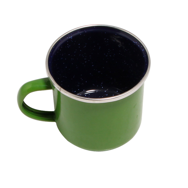 Popular Green Enamel Mug with Enamel Hand