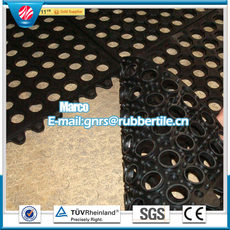 Interlocking Rubber Mat, Colorful Rubber Mat, Drainage Rubber Mat, Anti-Slip Kitchen Mats