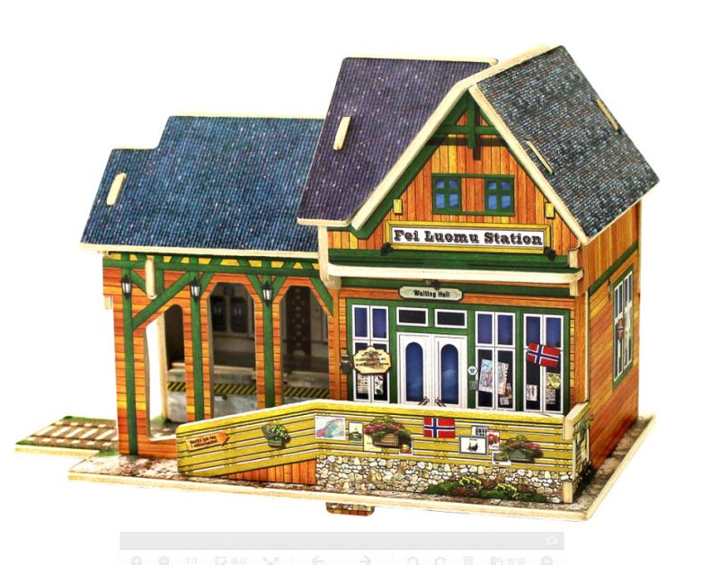 Wood Collectibles Toy for Global Houses-Norway Railway Station