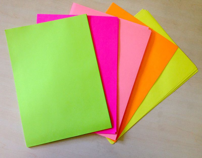 Fluorescent Solid Color Paper Photo Offset Paper for DIY