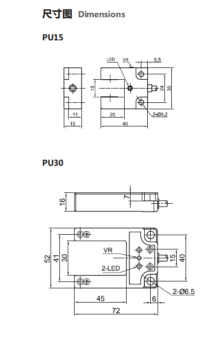 Alumininum Inductive Proximity Switch Sensor Position Sensor (PU15)