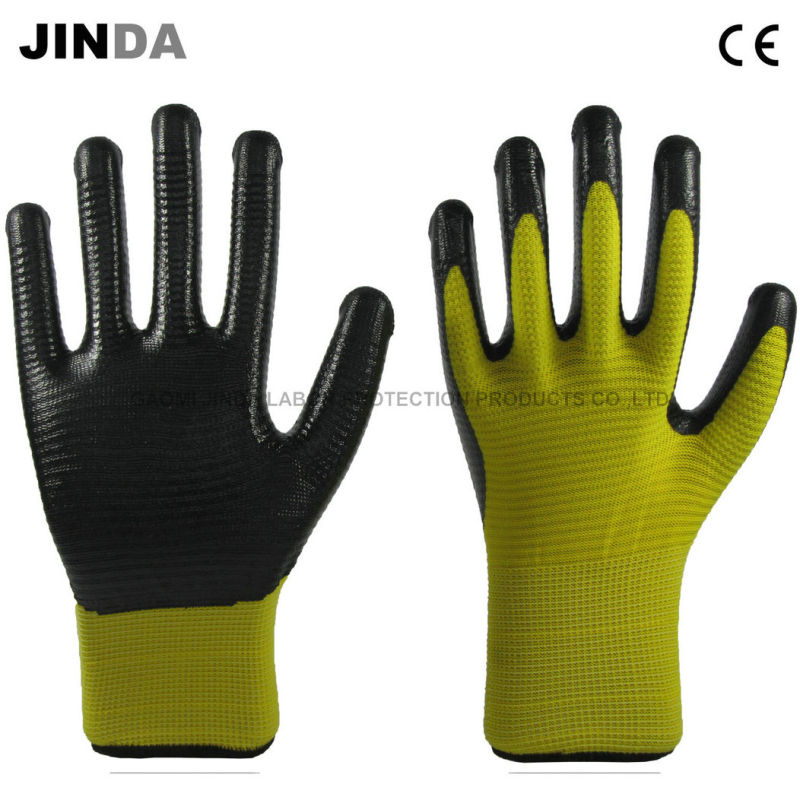 Nitrile Coated Zebra-Stripe Construction Safety Work Gloves (U203)