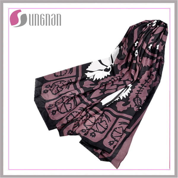 Elegant Totem Art Pattern Shawl Scarf Turkey Cotton Scarf (SNMJ004)