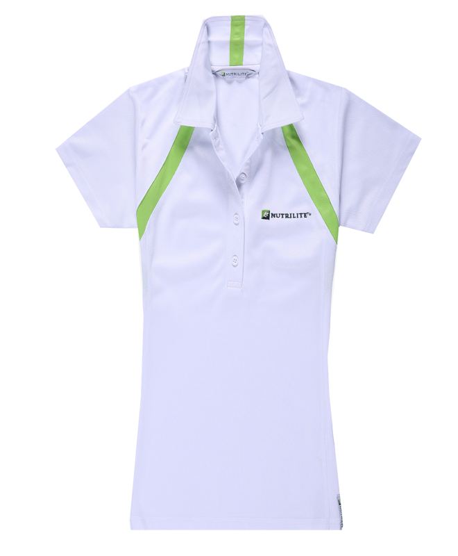 White 100% Polyester Quick Dry Fit Polo/Golf Shirt