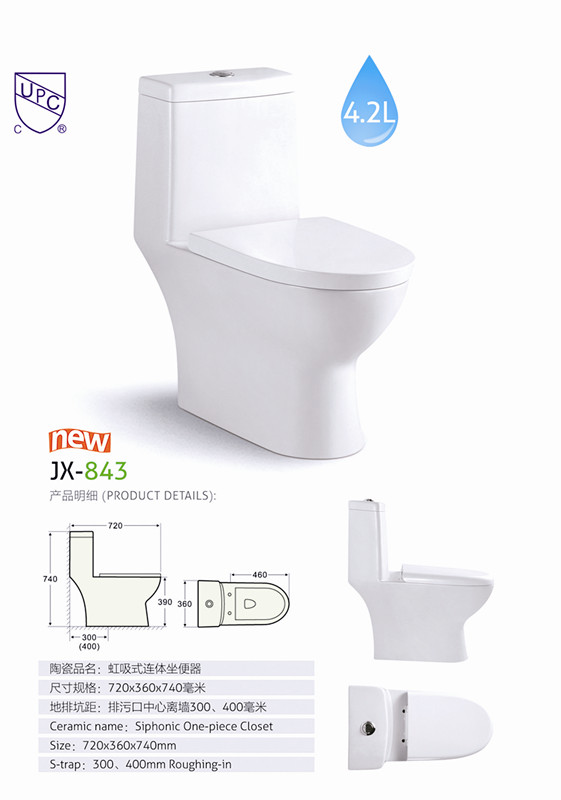 Cupc Ceramic Toilet with Soft Seat Cover (A-JX843)
