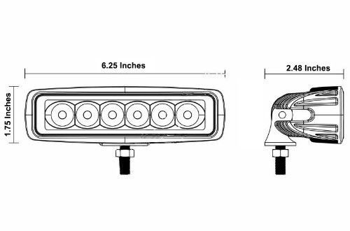 18W Mini ATV LED Work Light Bar, Offroad Lamp