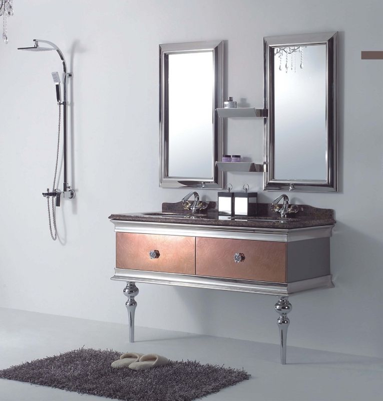 Bathroom Cabinet New Fashion Embossment Cabinet Design Bathroom Vanity Bathroom Furniture Bathroom Mirrored Cabinet (YB-865)