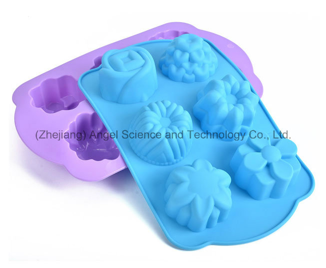 6 Flowers Baking Tool Silicone Cake Mould for Christmas Holiday Sc49