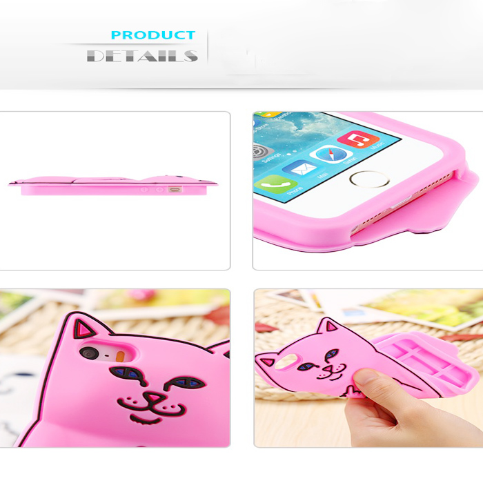 Cell Phone Accessory for iPhone Cat Shape Silicone Phone Case