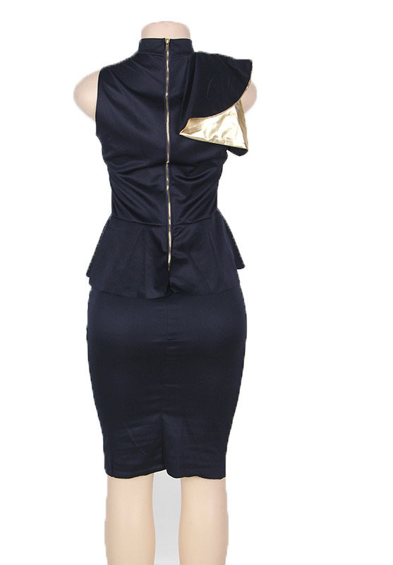 Blue Work Dress Women Office Pencil Dress