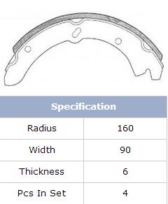 Environment Friendly Brake Shoes (K3362) for Mazda