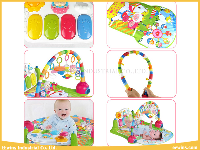 Quality and Safety Kick & Play Piano Gym Toys Baby Play Mat with 4 Pattern for Baby