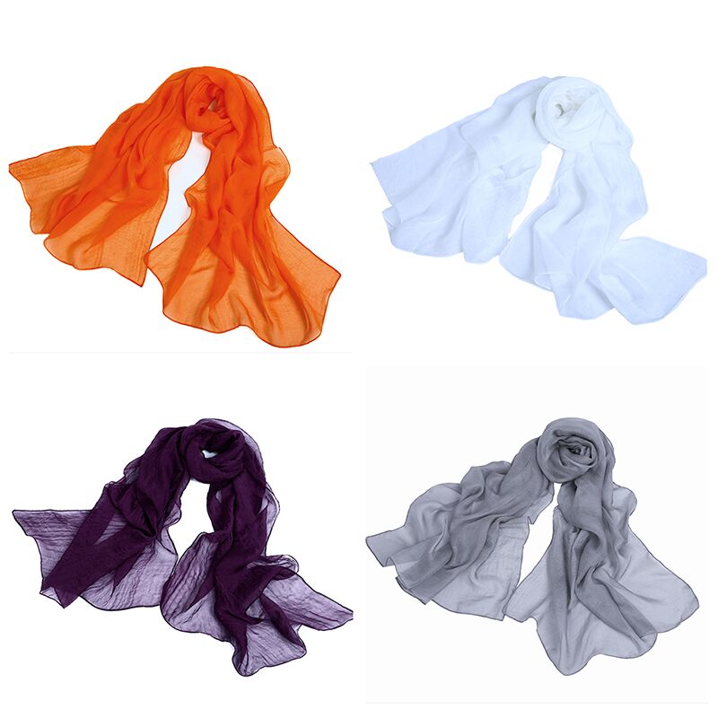 Women's Wrinkle Solid Color Soft Lightweight Scarf