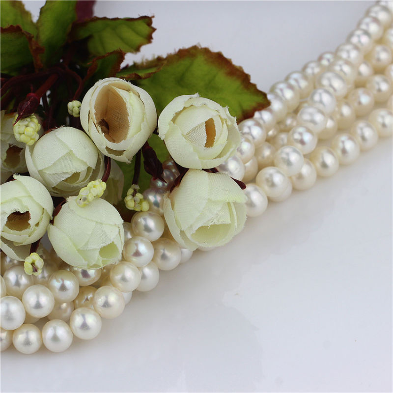 Hot Selling Freshwater Pearl Strand 8mm AA+ Near Round Chinese Pearl Strand