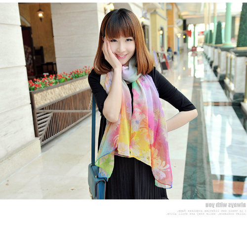 High Quality Silk Georgette Large Shawl Scarf