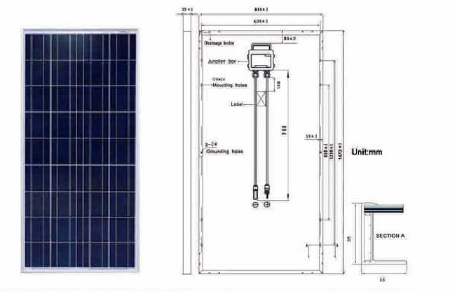 130W High Efficiency Poly Solar Panel