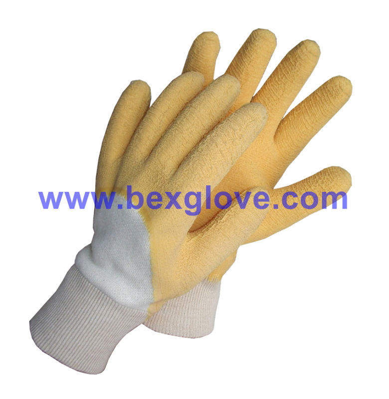 Cotton Jersey Liner, Latex Coating, Ripple Styled Gloves