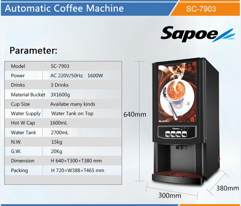 Hot Drink Coffee Vending Machine Sc-7903