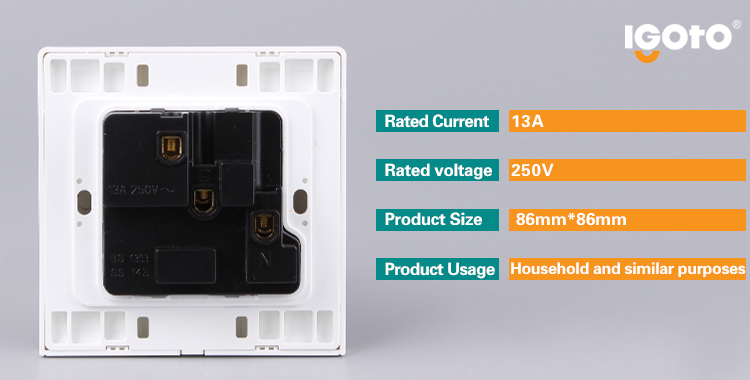 3*3 BS Standard Switched Socket with Neon