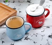 Bright Color Non-Stick Enamel Milk Cup Gift Mug