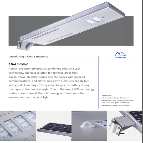 20W Solar LED Street Light Integrated Solar Light