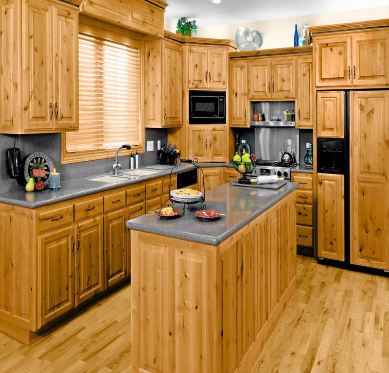 2016 Frameless Door Solid Wood Kitchen Cabinet