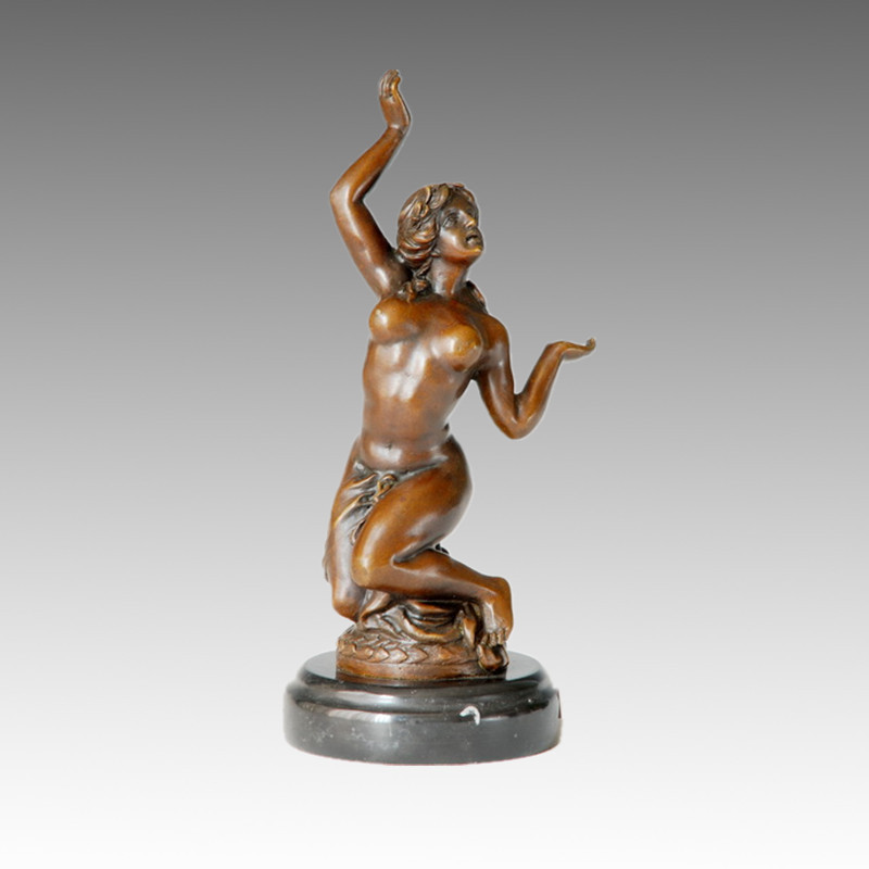 Dancer Bronze Sculpture Nude Lady Craft Brass Statue Milo TPE-069