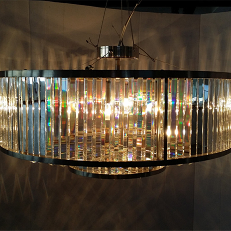 Modern Contemporary Hotel Lobby Round Crystal Pendant Lamp