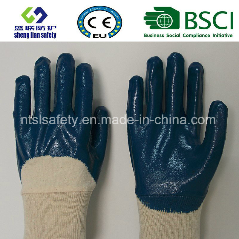 Blue Nitrile Coated Interlock Safety Glove