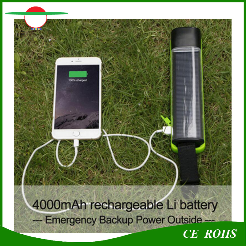 Hot Sale 1W High Power Solar Power Bank Torch Light Emergency Solar Flashlight for Mobile Charging