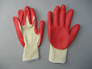 10g Polyester Liner Rough Finish Red Latex Glove-5215