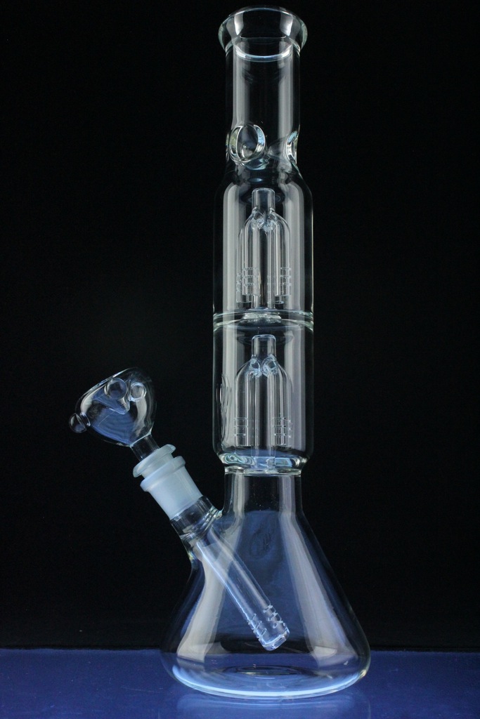 Double Tree Perc Beaker Hookah Glass Pipe for Smoking (ES-GB-393)