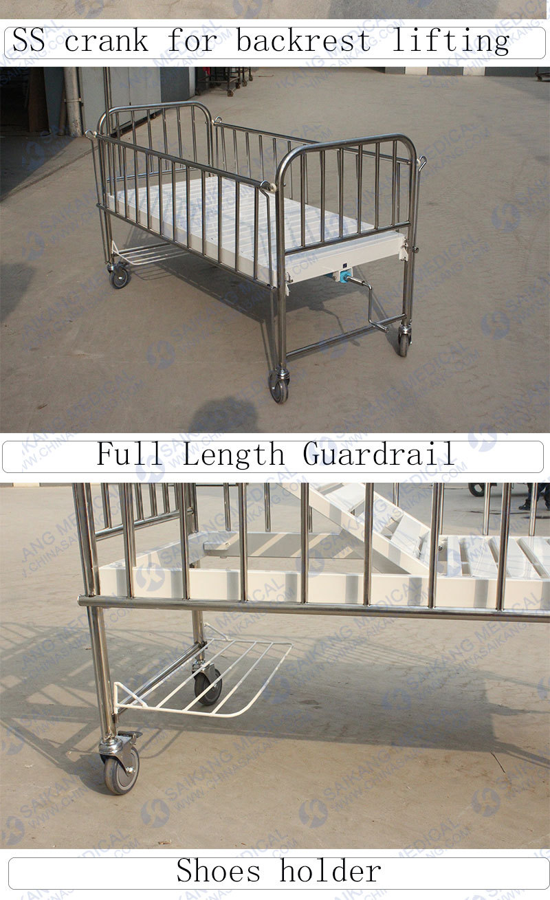 Stainless Steel Hospital Baby Bed