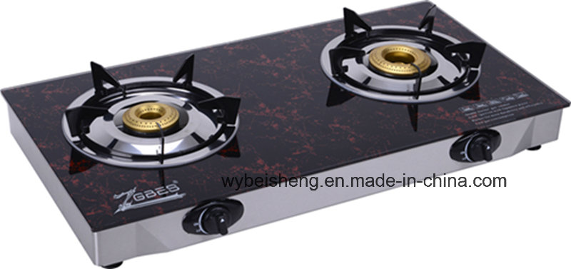 Deaktop Gas Stove, Double Burner, Glass Material