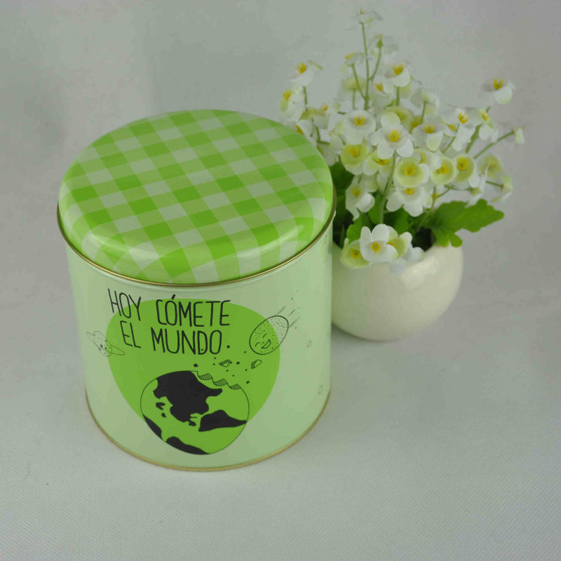 Circular Storage Tin Box, Printed Cookies Tin Box Wholesale