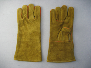 Cow Split Leather Reinforced Thumb Welted Welding Work Glove (6516)